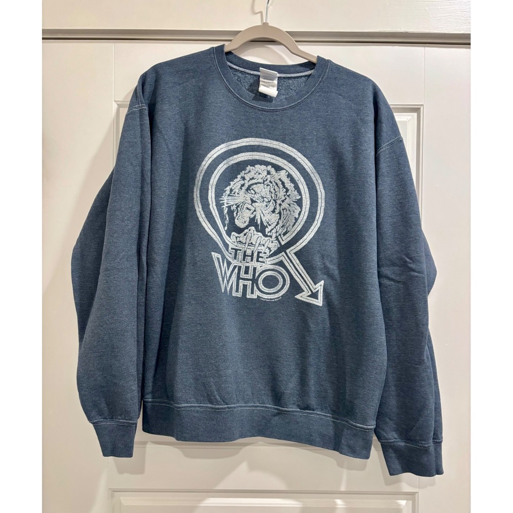Junk Food The Who Tour 79 Graphic Sweatshirt Blue Mens Medium Distressed Lion